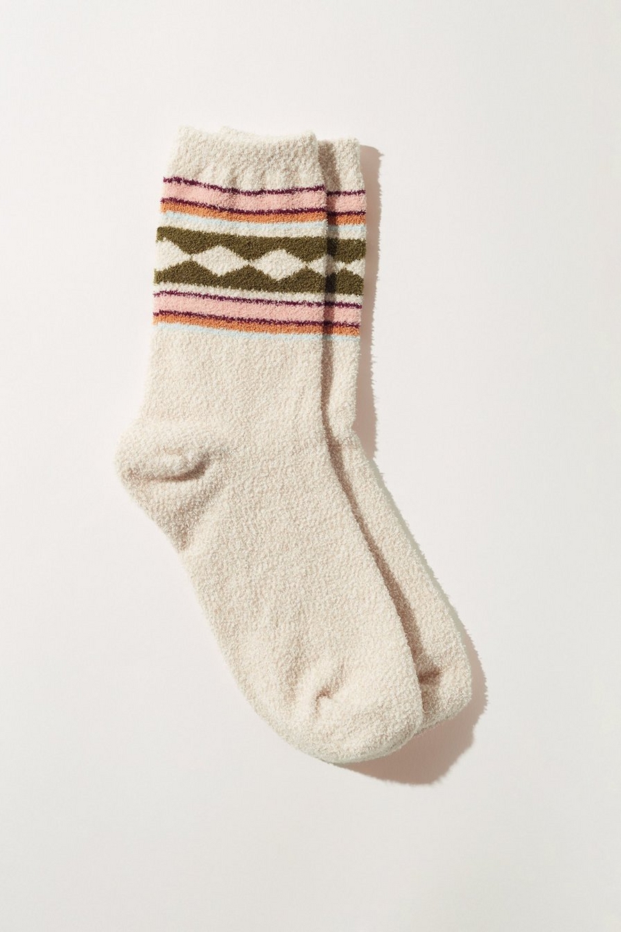 fair isle fuzzy sock